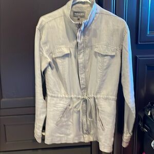 Michael Stars Anthropologie Linen Anorak Jacket Gray